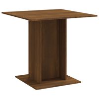 vidaXL Valgomojo stalas, rudas ąžuolo, 80x80x75cm, apdirbta mediena