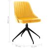 vidaXL Valgomojo kėdės, 6vnt., geltonos spalvos, aksomas