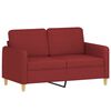 vidaXL Dvivietė sofa su pagalvėmis, raudonojo vyno, 120cm, audinys