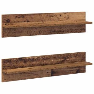 vidaXL Sieninė lentyna 2 pcs Senovinis medis 80 x 11,5 x 18 cm
