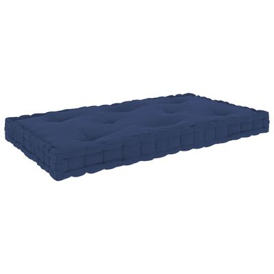 vidaXL Paletės/grindų pagalvėlė, tamsiai mėlyna, 73x40x7cm, medvilnė