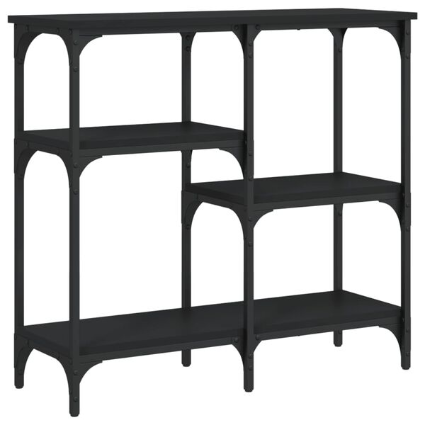 vidaXL Konsolinis staliukas, juodas, 80x29x75cm, apdirbta mediena
