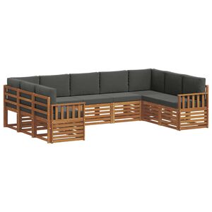 vidaXL Sofų komplektai su pagalve 9 pcs Natūralus ir antracitas