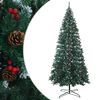 vidaXL Dirbtinė Kalėdų eglutė 500 cm PVC ir Plienas Žalia ir balta