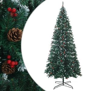 vidaXL Dirbtinė Kalėdų eglutė 500 cm PVC ir Plienas Žalia ir balta