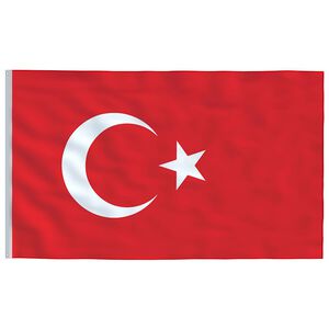 vidaXL Turkijos vėliava, 90x150cm