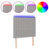 vidaXL Galvūgalis su LED, &scaron;viesiai pilkas, 90x5x118/128cm, audinys