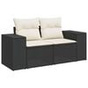 vidaXL Dvivietė sodo sofa su pagalvėlėmis, juodos spalvos, poliratanas