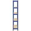 vidaXL Sandėliavimo lentyna, 5 auk&scaron;tų, mėlyna, plienas ir mediena