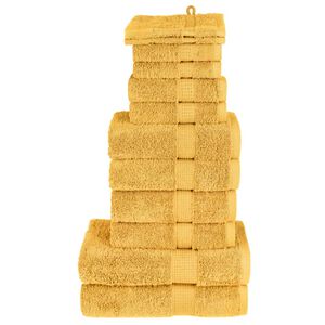 vidaXL Rank&scaron;luosčių rinkinys SOLUND, 12vnt., auksiniai, 600g/m&sup2;