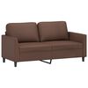 vidaXL Dvivietė sofa, rudos spalvos, 140cm, dirbtinė oda