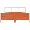 vidaXL Lova su knygų spinta be čiužinio, ruda, 180x200cm, pu&scaron;is