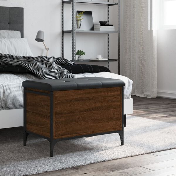 vidaXL Suoliukas-daiktadėžė, rudas, 62x42x45cm, apdirbta mediena