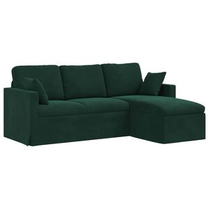 vidaXL Sofa Tamsiai žalia 198 x 134 x 80 cm Aksomas