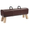 vidaXL suoliukas Tamsiai rudas 110 x 30 x 45 cm Tikra oda