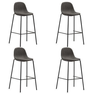 vidaXL Baro kėdės, 4 vnt., tamsiai pilkos spalvos, audinys