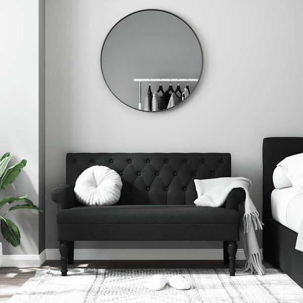 vidaXL Suoliukas su atlošu, juodas, 120x62x75,5 cm, audinys