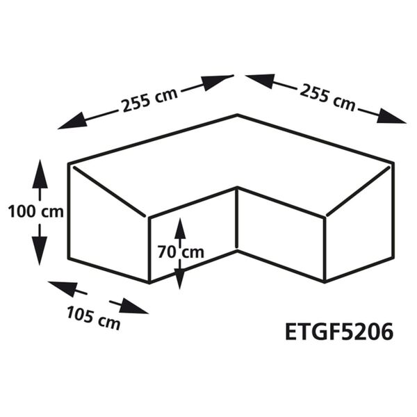 Eurotrail Poilsio baldų komplekto uždangalas, pilkas, 255x255x100/70cm