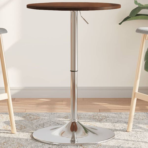 vidaXL Baro stalas, tamsiai ruda, 50x89,5cm, ąžuolo masyvas