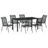 vidaXL Sodo valgomojo komplektas 7 pcs Juoda