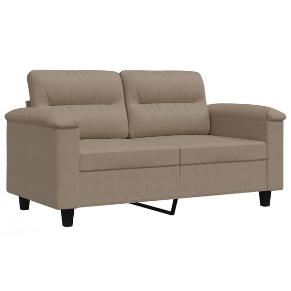 vidaXL Dvivietė sofa, taupe spalvos, 120cm, mikropluo&scaron;to audinys