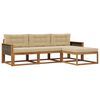 vidaXL Lauko sofos komplektas su pagalve 4 pcs Natūralus ir bežinis
