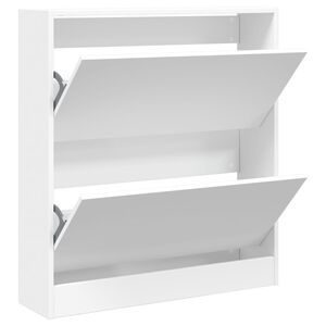 vidaXL Spintelė batams, baltos spalvos, 80x21x87,5cm, apdirbta mediena