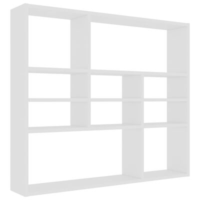 vidaXL Sieninė lentyna, baltos spalvos, 90x16x78cm, apdirbta mediena