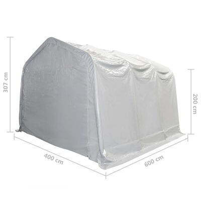 vidaXL Sandėliavimo palapinė, baltos spalvos, 4x6m, PVC, 550g/m²
