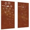 vidaXL Sodo sienos dekoracija, 2 dalių, 105x55cm, corten plienas