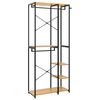 vidaXL Drabužių spinta, juoda/ažuolo, 90x40x213cm, metalas ir MDP