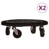 vidaXL Augalų padėklai su ratukais, 2vnt., juodi, 40cm, 275kg