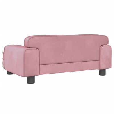 vidaXL Vaikiška sofa, rožinės spalvos, 70x45x30cm, aksomas