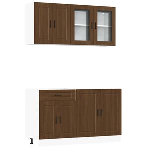 vidaXL Virtuvinių spintelių komplektas, 4 dalių, Porto, ruda