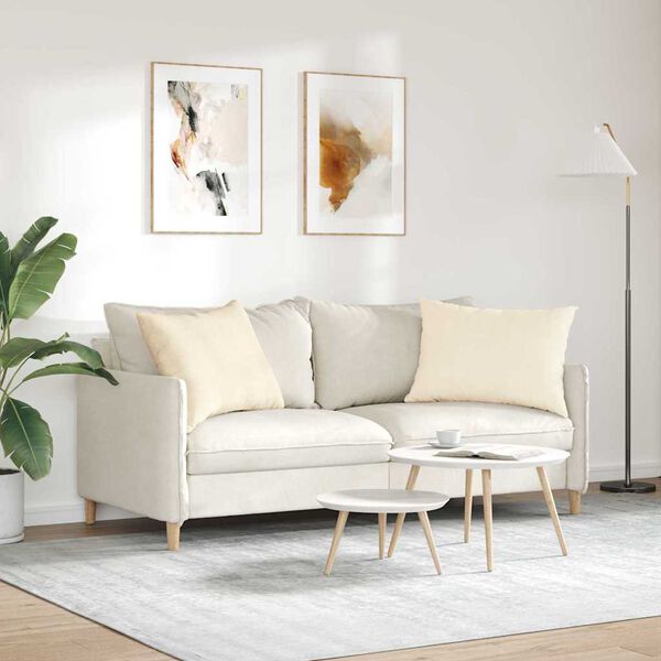 vidaXL Sofa Pagalvės 2 pcs Kreminė 70 x 50 cm Kordūrinis audinys