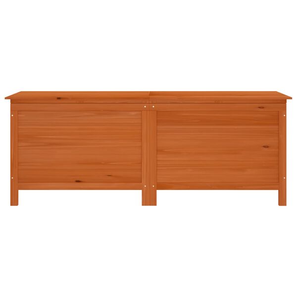 vidaXL Sodo daiktadėžė, ruda, 150x50x56,5cm, eglės medienos masyvas
