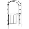 vidaXL Sodo arka su varteliais, juodos spalvos, 108x45x235cm, plienas