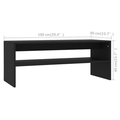 vidaXL Kavos staliukas, juodas, 100x40x40cm, MDP