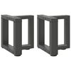 vidaXL Kavos staliuko kojelės, 2 vnt., antracito spalvos, 30x25x(30-31) cm, plienas