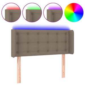 vidaXL Galvūgalis su LED, taupe spalvos, 83x16x78/88cm, audinys