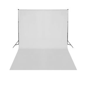 vidaXL Teleskopinė fono rėmo sistema + baltas fonas, 3 x 5 m