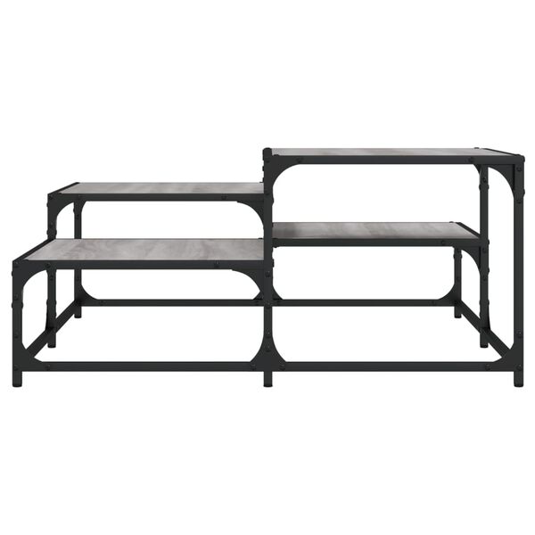 vidaXL Kavos staliukas, pilkas ąžuolo, 87,5x87,5x40cm, mediena