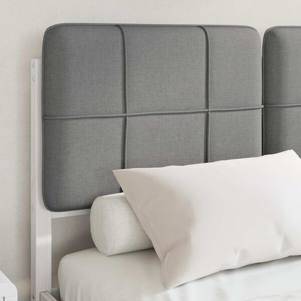 vidaXL Lovo rėmas su apmu&scaron;tu galvūgaliu &Scaron;viesiai pilka 120 x 200 cm