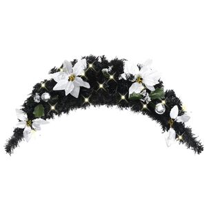 vidaXL Kalėdinė arka su LED lemputėmis, juodos spalvos, 90cm, PVC