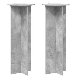 vidaXL Augalų stovas 2 vnt. Betono pilka &Oslash;40 x 100 cm Apdirbta mediena