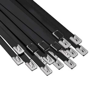 vidaXL Laido tvirtinimas 50 vnt. 7,9 x 800 mm Juoda