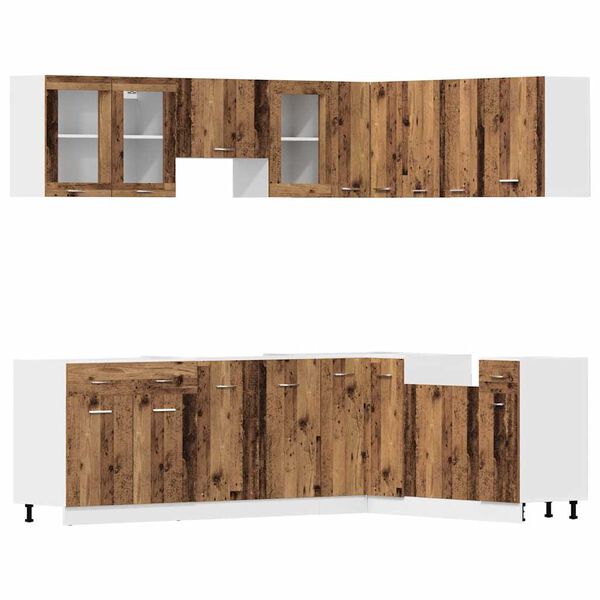 vidaXL Virtuvinių spintelių komplektas, Lyon, 11 dalių, medienos