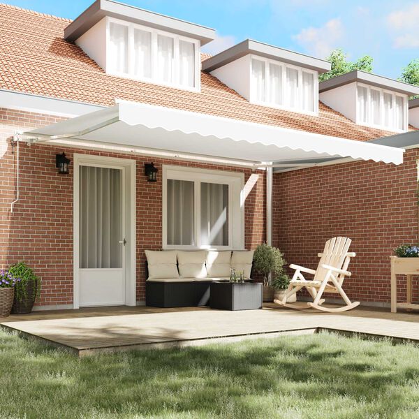 vidaXL I&scaron;traukiama markizė Balta 450 &times; 300 cm audinys