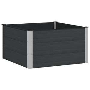 vidaXL Paauk&scaron;tinta sodo lova Juoda 100 x 100 x 54 cm WPC ir aliuminis