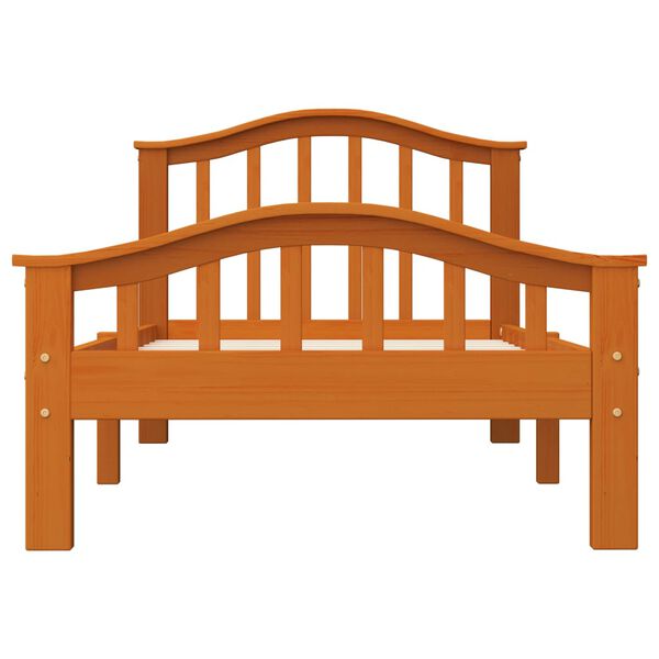 vidaXL Lovos rėmas su 2 stalčiais, medaus rudas, 90x200cm, pušis